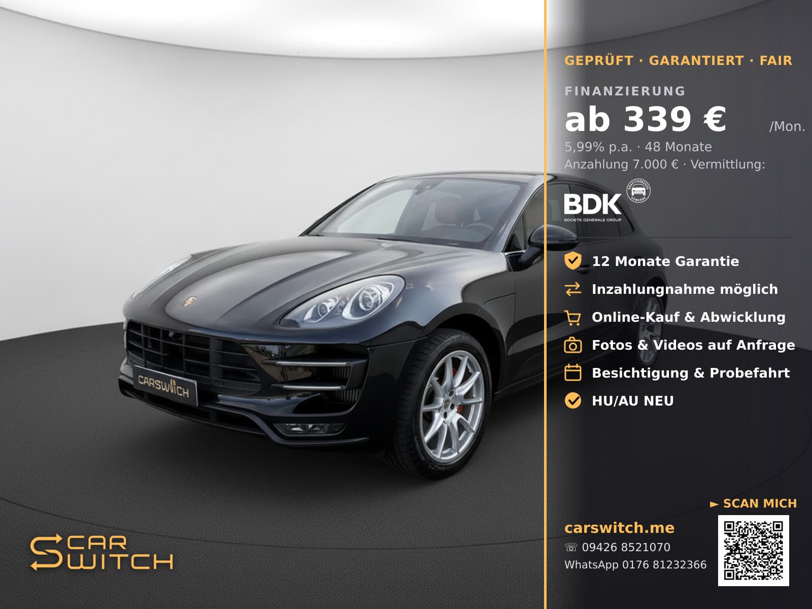 2015 PORSCHE Macan 3.6 Turbo Aut. Bose / SHZ / CarPlay - Bild 1
