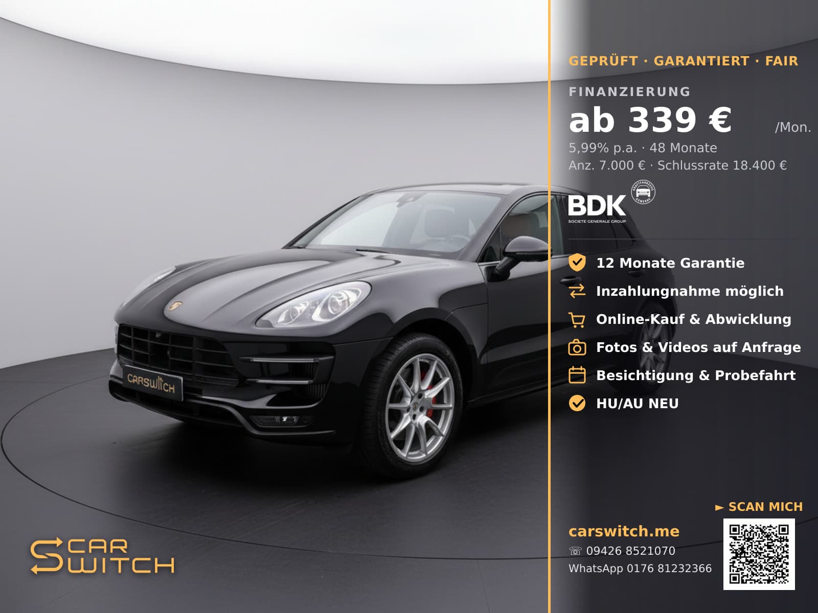 2015 PORSCHE Macan 3.6 Turbo Aut. Bose / SHZ / CarPlay - Bild 1